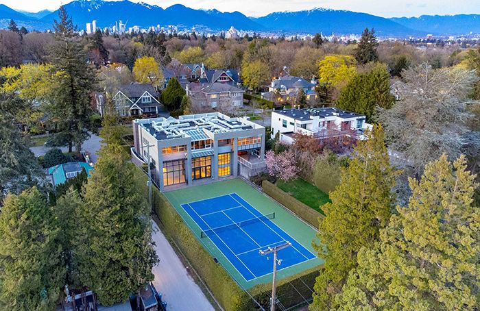 Tennis Court Backyard Residential House