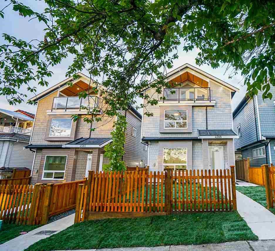Main Photo: 4588 DUMFRIES Street in Vancouver: Knight 1/2 Duplex for sale (Vancouver East)  : MLS®# R2489876