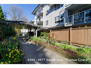 Photo 1: 104 5577 SMITH Avenue in Burnaby: Central Park BS Condo for sale in "Cotton Grove in Garden Village" (Burnaby South)  : MLS®# V1055670