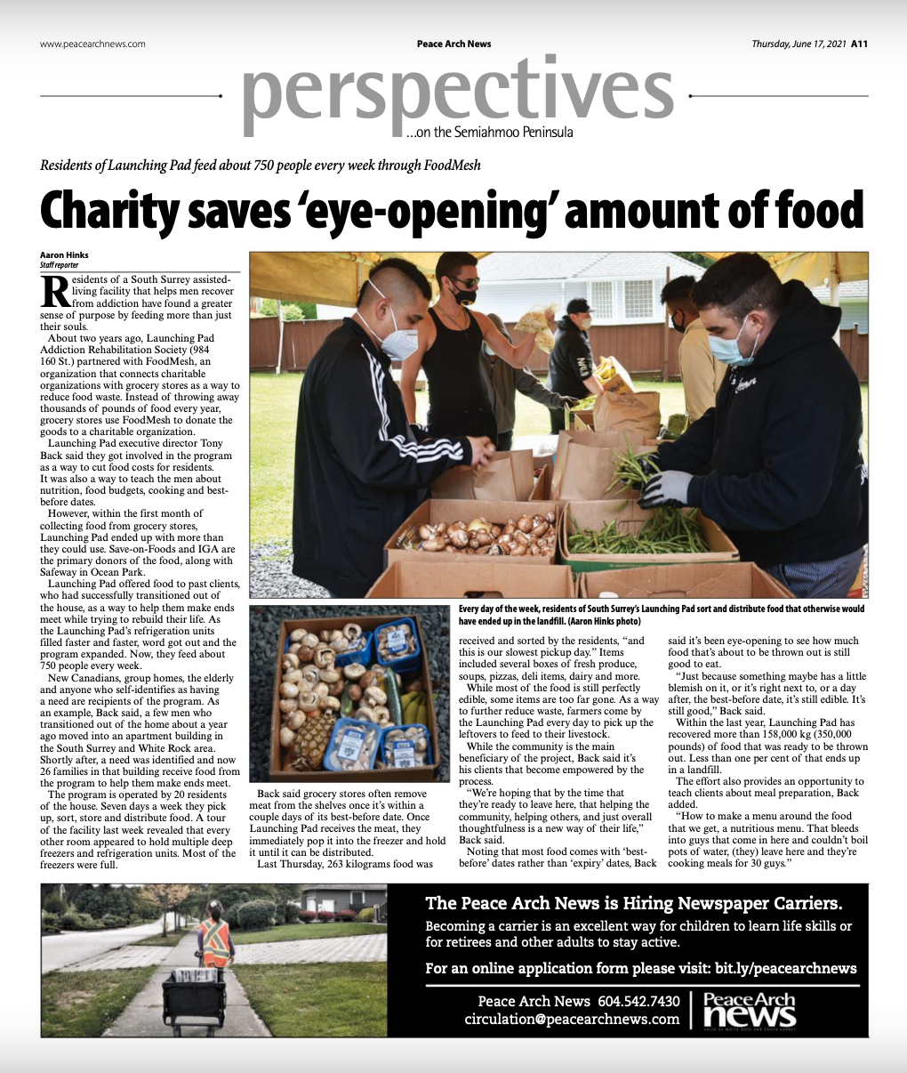 "Charity saves 'eye-opening' amount of food" - Peach Arch News