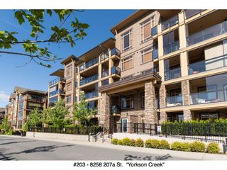 Photo 1: 203 8258 207A Street in Langley: Willoughby Heights Condo for sale in "YORKSON CREEK" : MLS®# R2065419