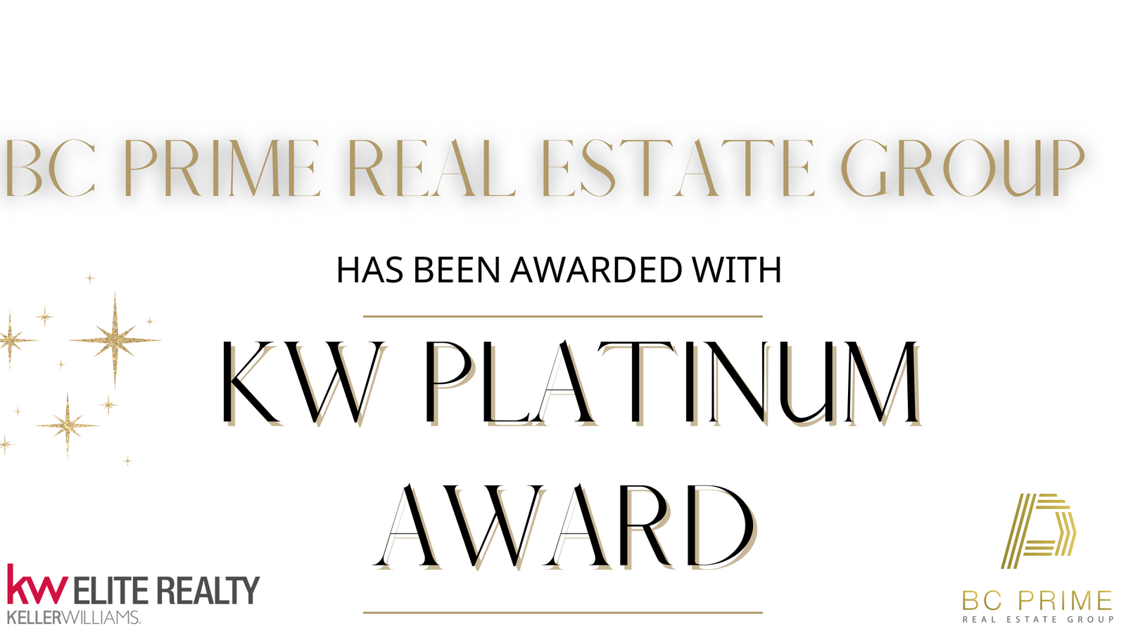 We are awarded the KW Platinum Award