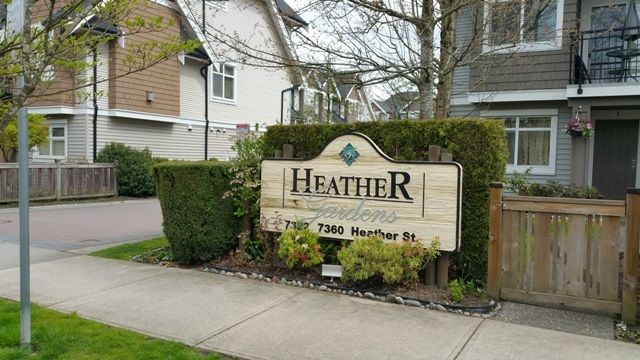 Main Photo: 14 7322 HEATHER Street in Richmond: McLennan North Townhouse for sale in "HEATHER GARDENS" : MLS®# R2157016