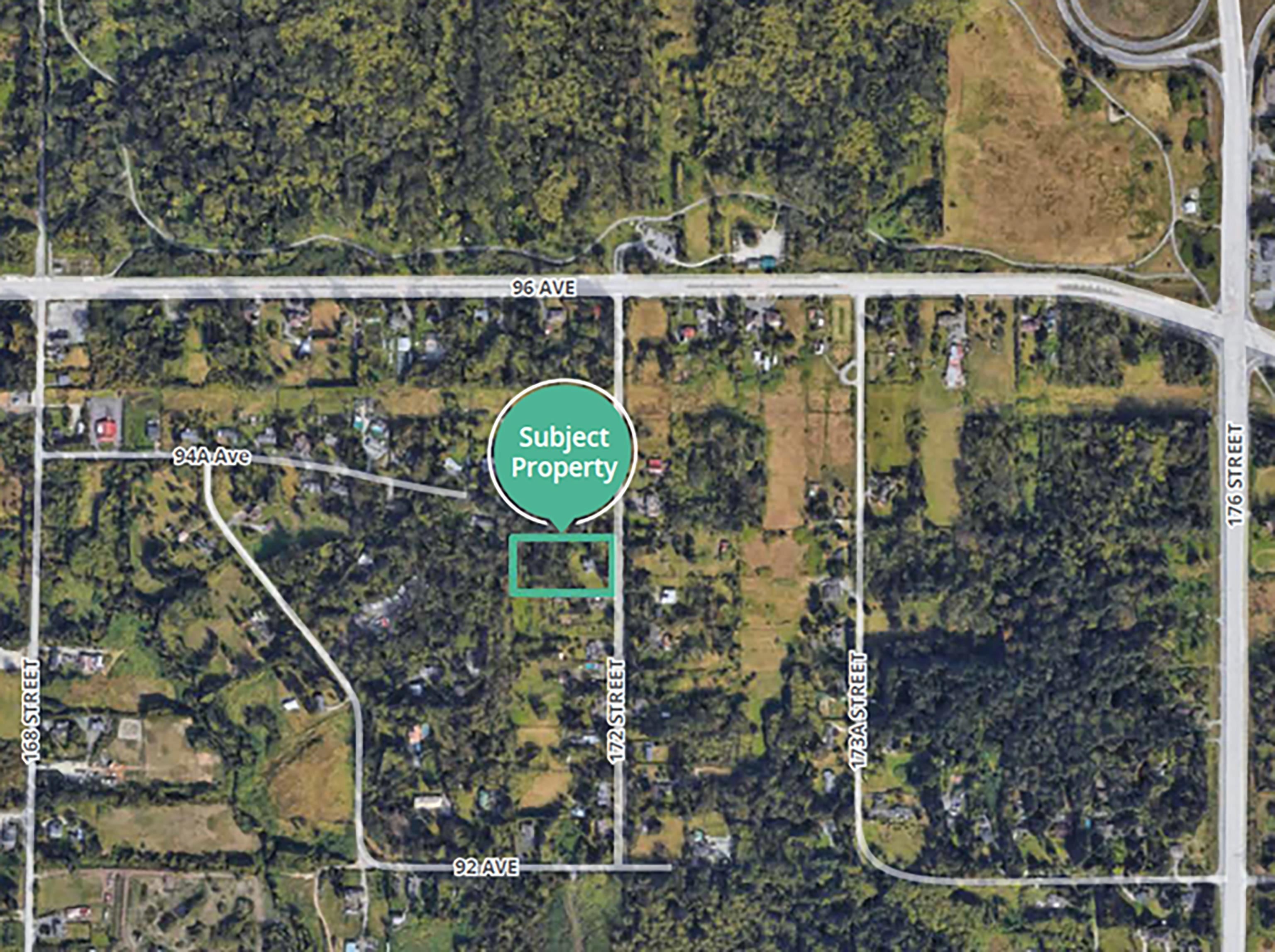 Aerial view of property located at 9413 172 Street, Surrey (Anniedale-Tynehead)