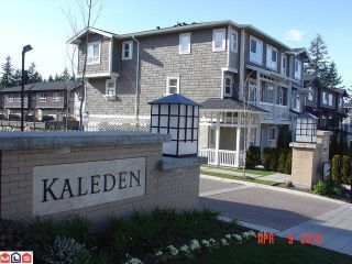 Photo 1: 130 2729 158TH Street in Surrey: Grandview Surrey Townhouse for sale in "Kaleden" (South Surrey White Rock)  : MLS®# F1009545