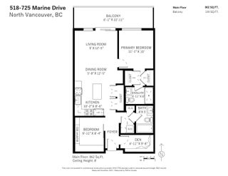 Photo 28: 518 725 MARINE Drive in North Vancouver: Harbourside Condo for sale : MLS®# R2738308