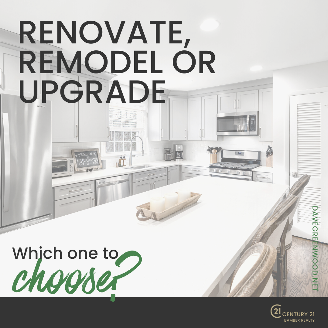 Renovate, Remodel or Upgrade