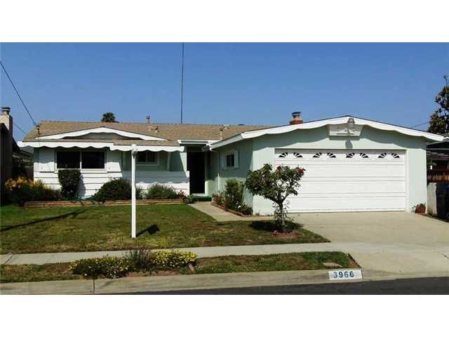 Main Photo: CLAIREMONT House for sale : 3 bedrooms : 3966 Anastasia Street in San Diego