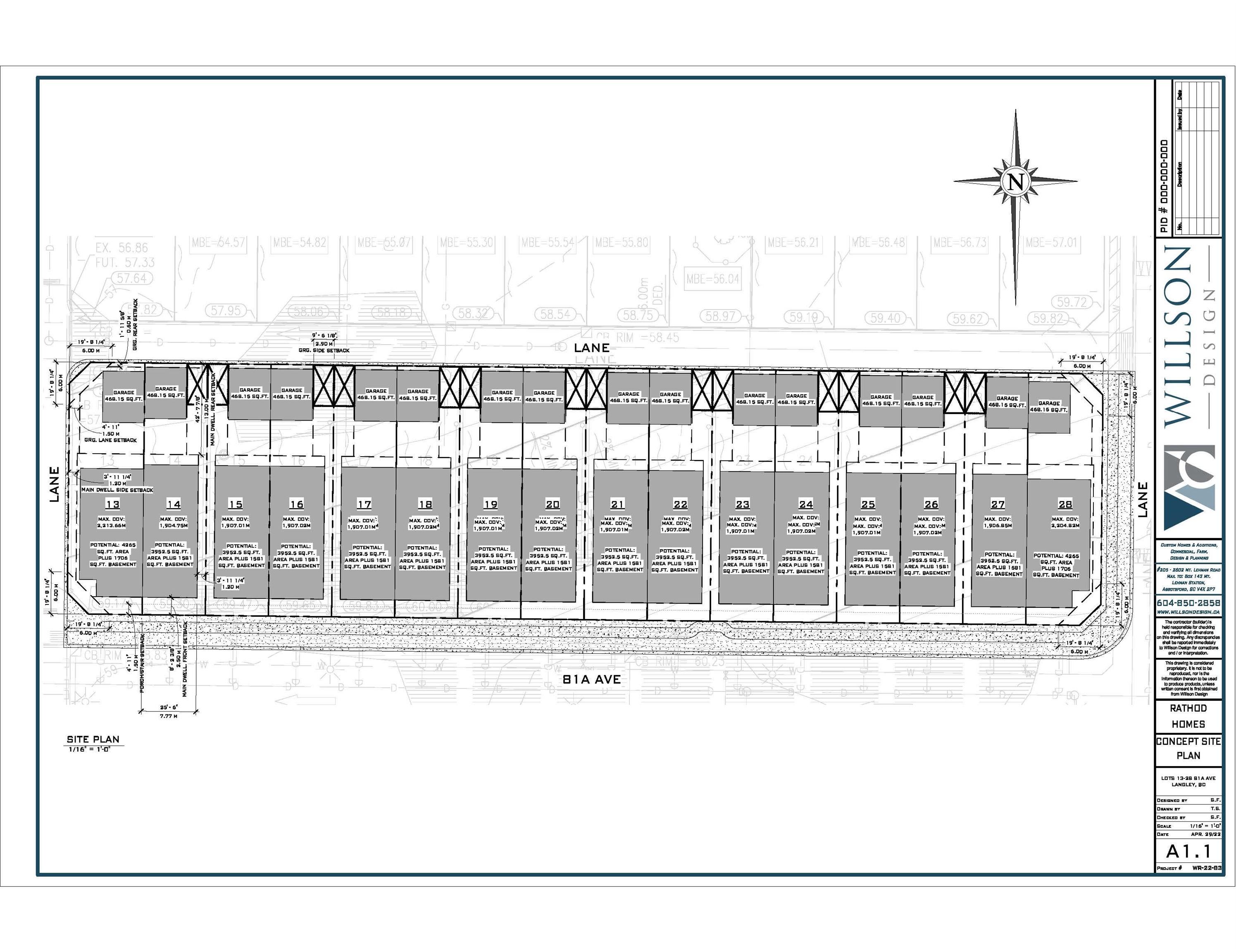 Site Plan with lot numbers