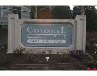Photo 1: 117 2451 GLADWIN Road in Abbotsford: Abbotsford West Condo for sale in "CENTENNIAL COURT" : MLS®# F2912333