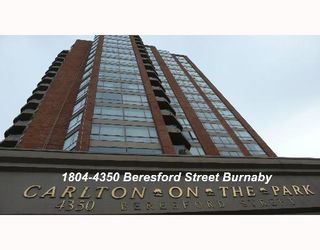 Photo 1: 1804 4350 BERESFORD Street in Burnaby: Metrotown Condo for sale in "CARLTON ON THE PARK" (Burnaby South)  : MLS®# V640174