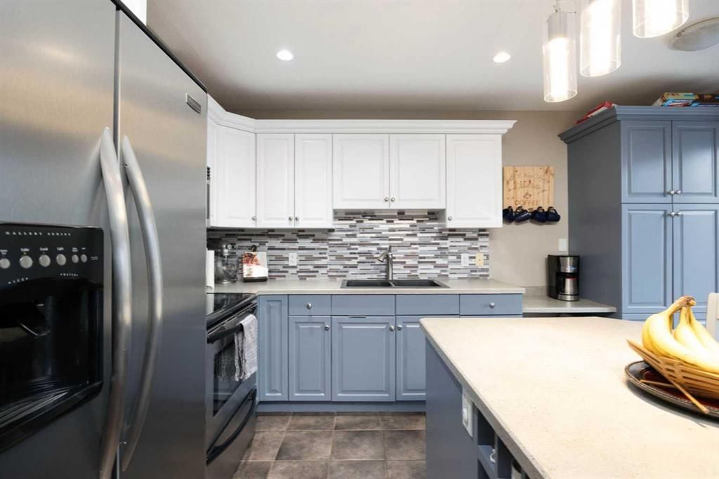 Beautiful kitchen has been renovated and features stainless steel appliances