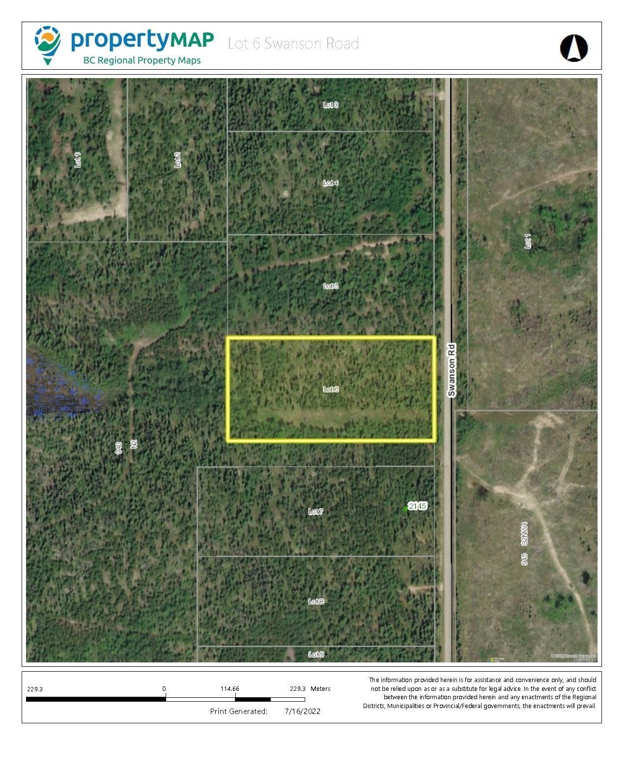 Main Photo: LOT 6 SWANSON Road in Prince George: Cluculz Lake Land for sale (PG Rural West)  : MLS®# R2736410