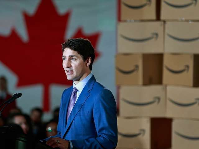 TRUDEAU in Vancouver announcing new Amazon jobs