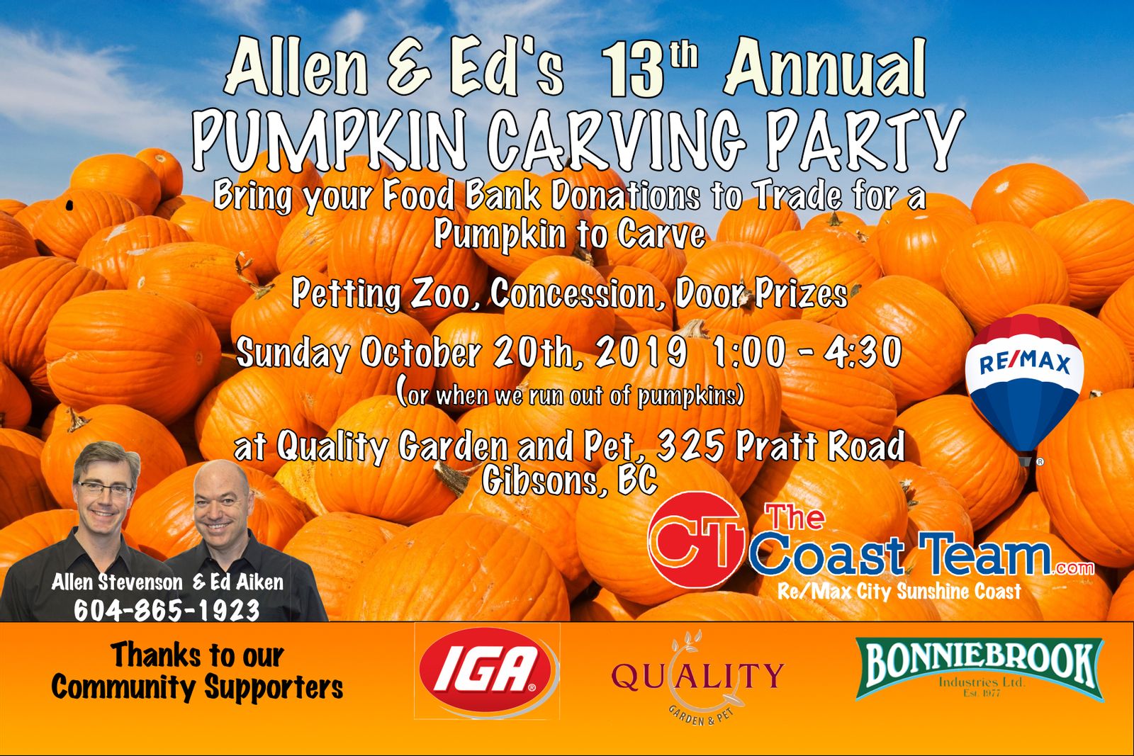 Pumpkin Carving Party - Sunday October 20th 1 - 4:30pm