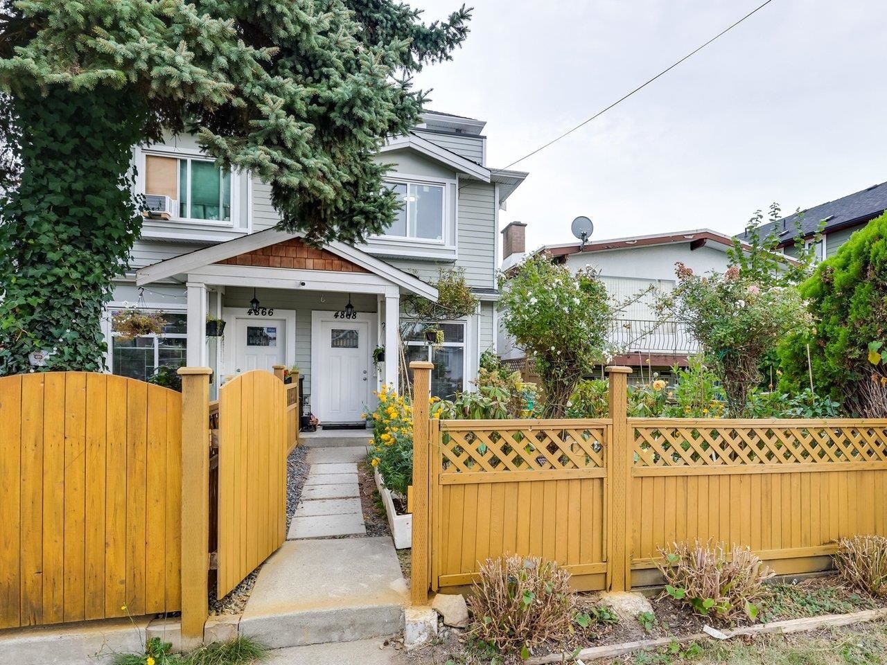 Main Photo: 4868 EARLES Street in Vancouver: Collingwood VE 1/2 Duplex for sale (Vancouver East)  : MLS®# R2725607