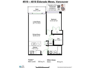 Photo 13: 519 4818 ELDORADO Mews in Vancouver: Collingwood VE Condo for sale in "2300 KINGSWAY" (Vancouver East)  : MLS®# V1098508