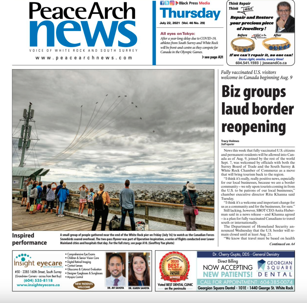 Big groups laud border reopening - Peach Arch News