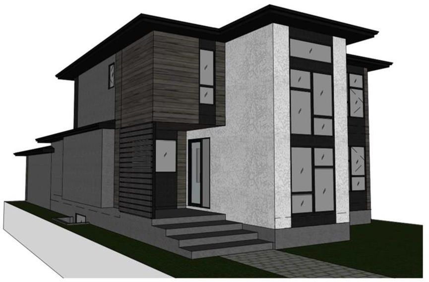 Not the home currently there…this is a rendering from plans for a 2076 SF 2 storey home (provided with purchase)