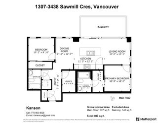 Photo 22: 1307 3438 SAWMILL Crescent in Vancouver: South Marine Condo for sale (Vancouver East)  : MLS®# R2847266