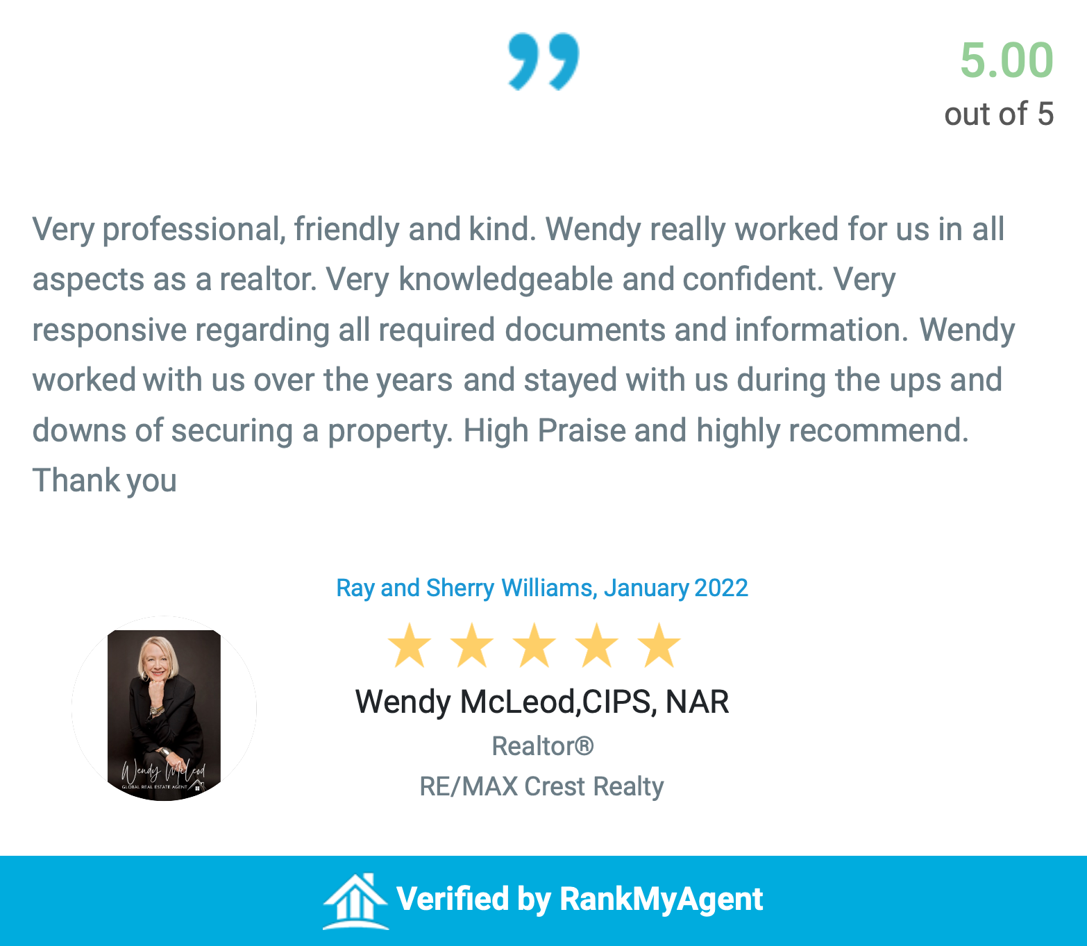 ANOTHER REVIEW OF WENDY MCLEOD