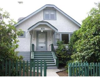 Photo 1: 870 E 19TH AV in Vancouver: Fraser VE House for sale (Vancouver East)  : MLS®# V852023