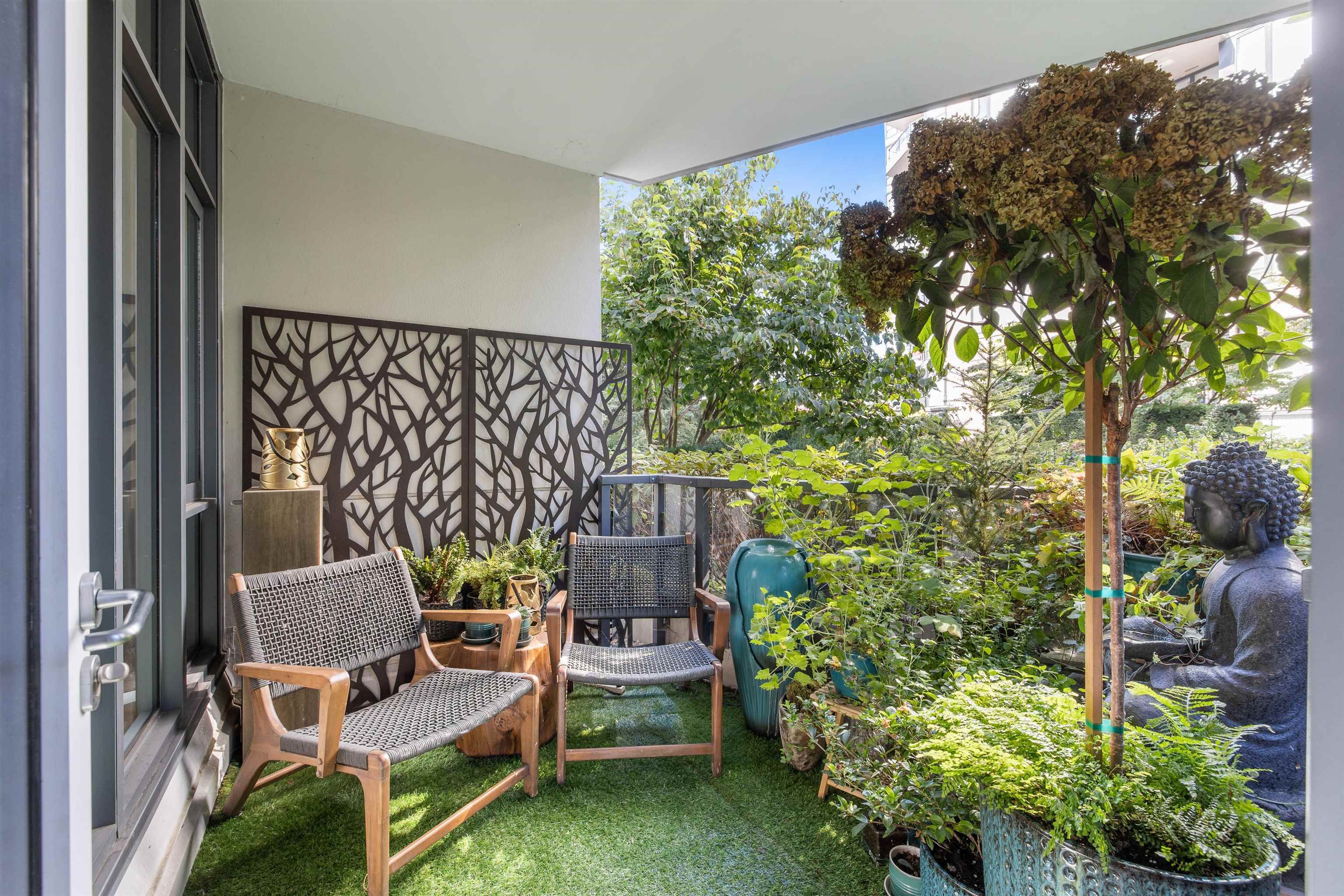 Enjoy the tranquil West facing patio, beautifully landscaped for privacy!