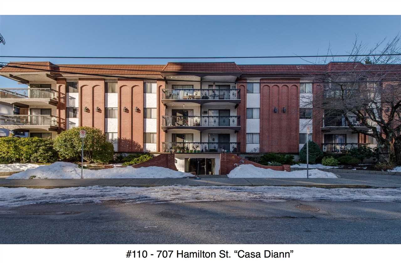 Main Photo: 110 707 HAMILTON Street in New Westminster: Uptown NW Condo for sale in "Casa Diann" : MLS®# R2130307