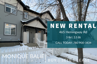 Photo 1: 465 Hemingway Rd NWverbend Rd NW, Edmonton, AB in : Edmonton Townhouse for rent