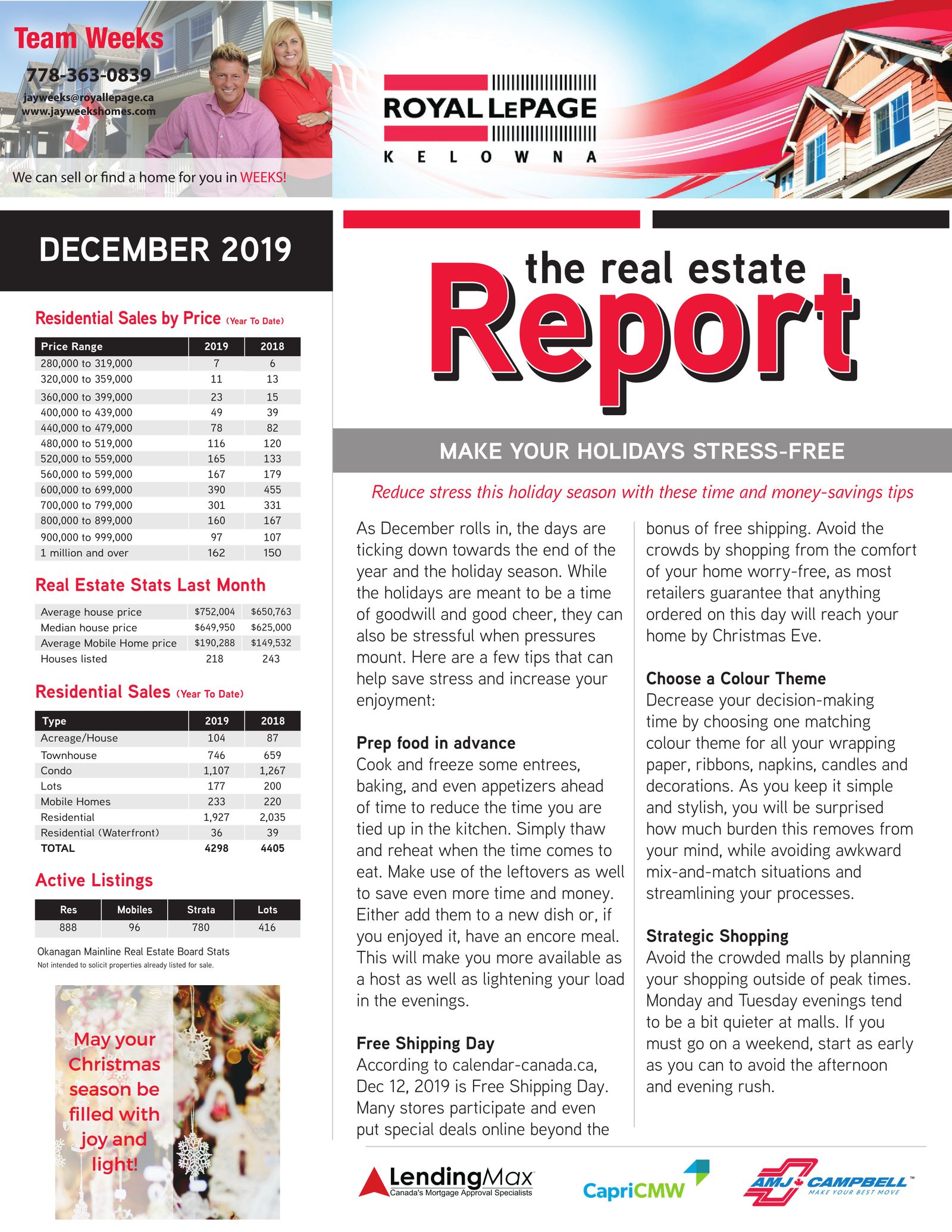 December Newsletter - Reduce your holiday stress with these few tips!