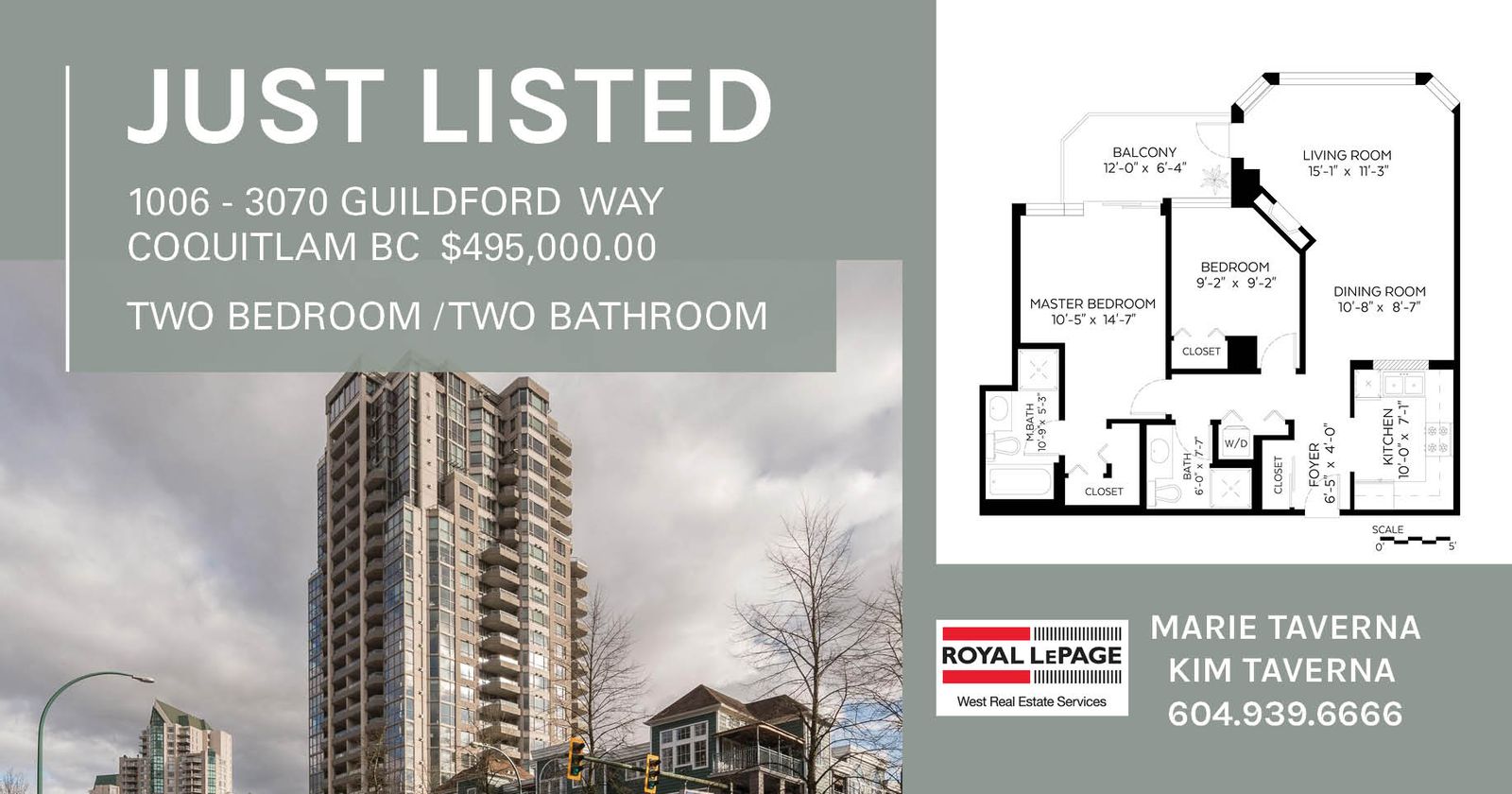 Just Listed 1006 - 3070 Guildford Way Coquitlam BC