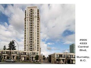 Photo 1: 905 4333 CENTRAL Blvd in Burnaby South: Metrotown Home for sale ()  : MLS®# V899970