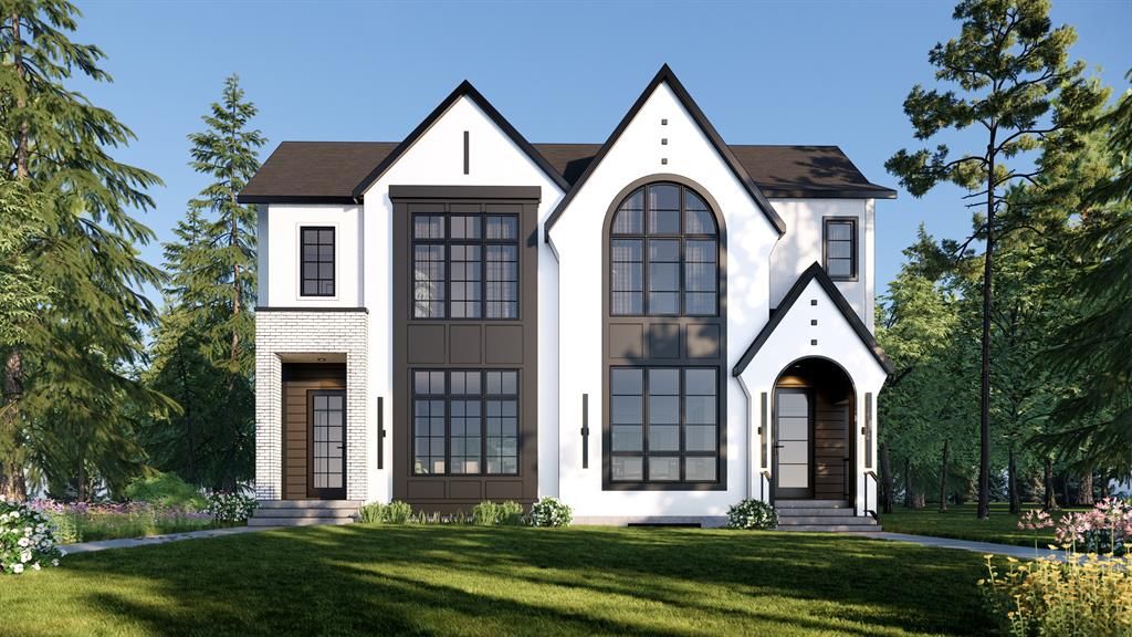 Exterior Rendering of project. Listing is the home shown on the right side.