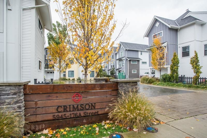 Main Photo: 40 5945 176A Street in Surrey: Cloverdale BC Townhouse for sale in "Crimson" (Cloverdale)  : MLS®# R2629030
