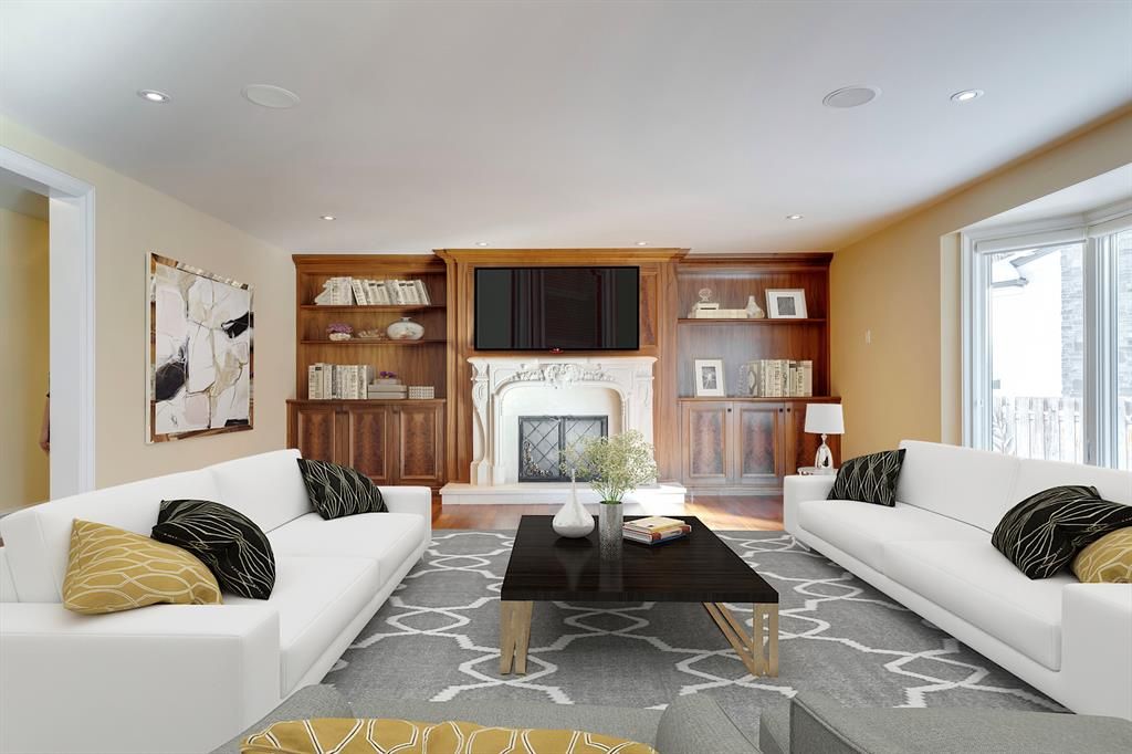 Family room with virtual staging