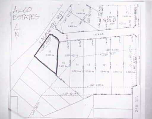 Main Photo: LOT 16 ALOUETTE RD in Maple Ridge: Websters Corners Land for sale : MLS®# V208907