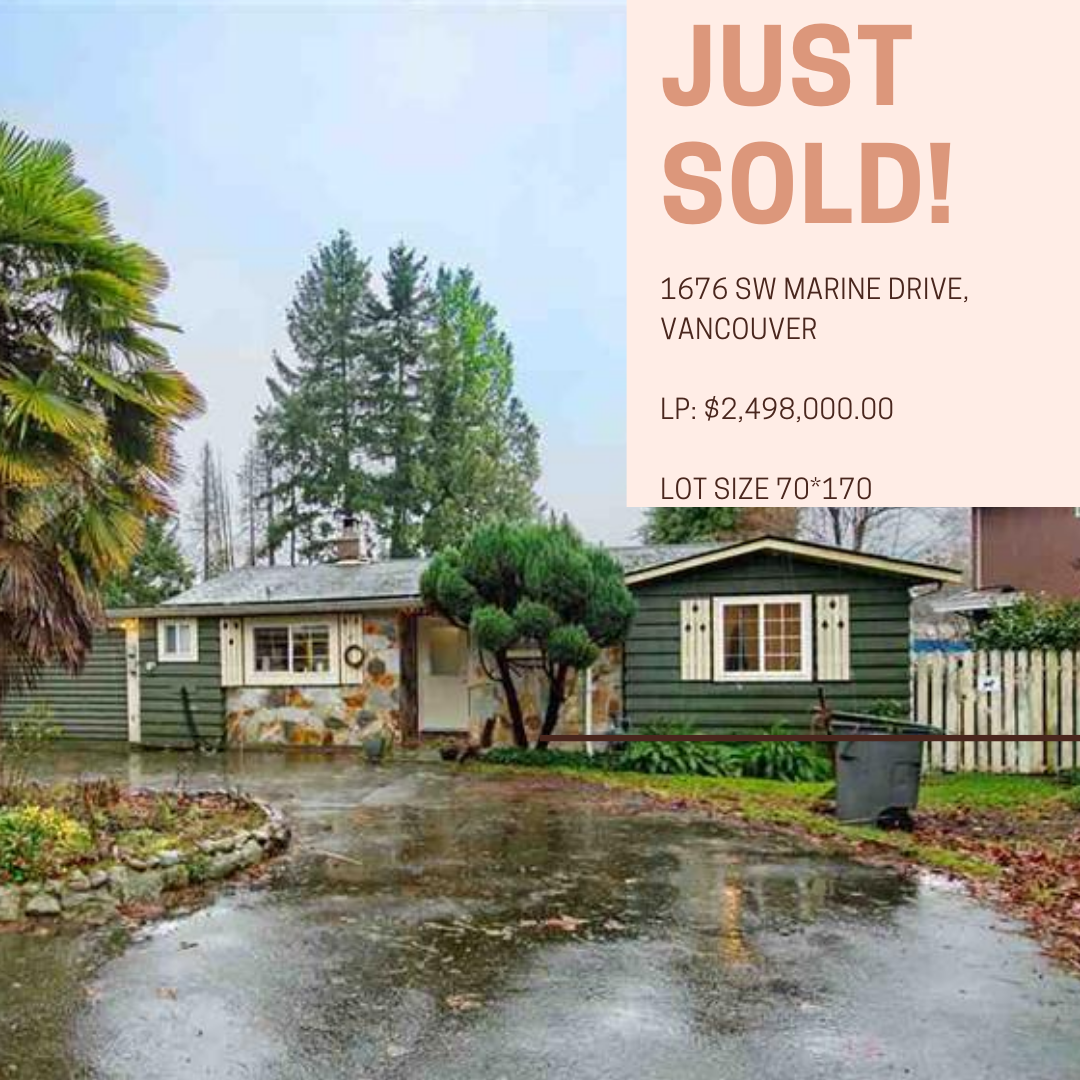 JUST SOLD 1676 MARINE DRIVE, VANCOUVER $2,498,000.00
