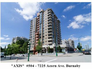 Photo 1: 504 7225 ACORN Avenue in Burnaby: Highgate Condo for sale in "AXIS" (Burnaby South)  : MLS®# V1071160