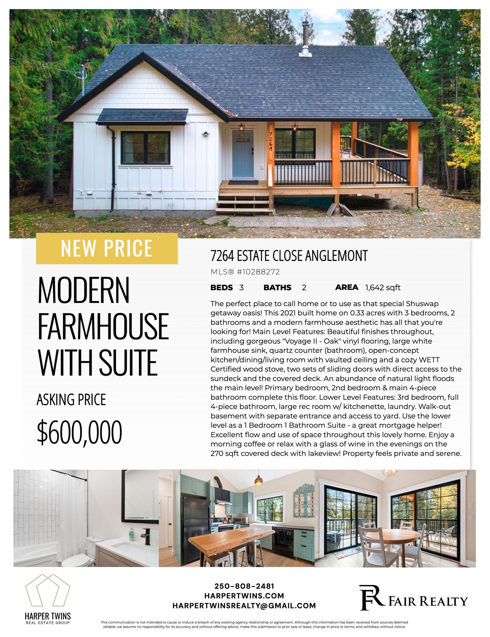 MODERN FARMHOUSE WITH SUITE FOR SALE IN ENDERBY