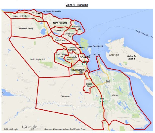 Nanaimo real estate listing sub-areas: Departure Bay