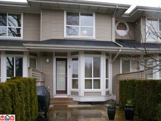 Photo 1: 5 8778 159TH Street in Surrey: Fleetwood Tynehead Townhouse for sale : MLS®# F1201106