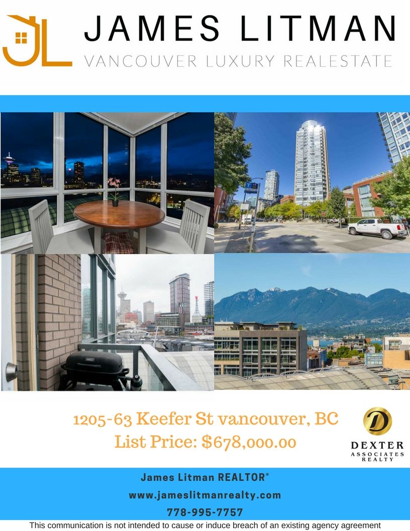 Main Photo: 1205 63 Keefer Street in Vancouver: Downtown VW Condo for sale (Vancouver West)  : MLS®# R2256709