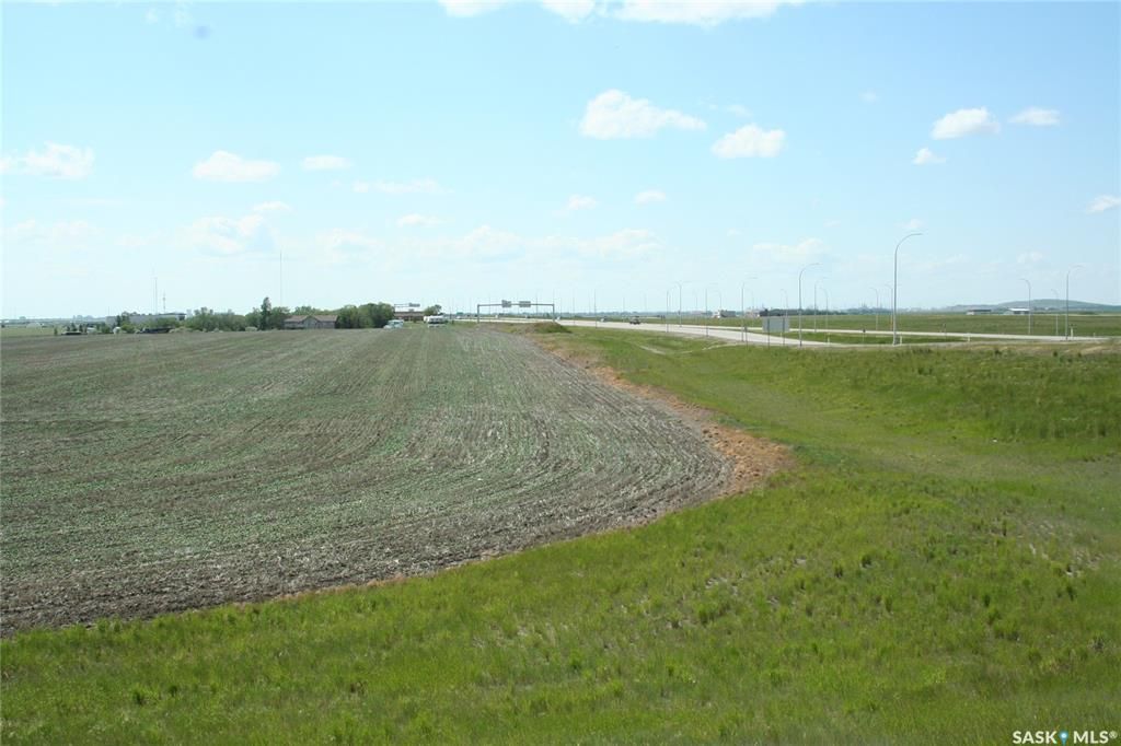 View from the Pilot Butte Diamond Interchange facing west towards the City of Regina, Saskatchewan.
