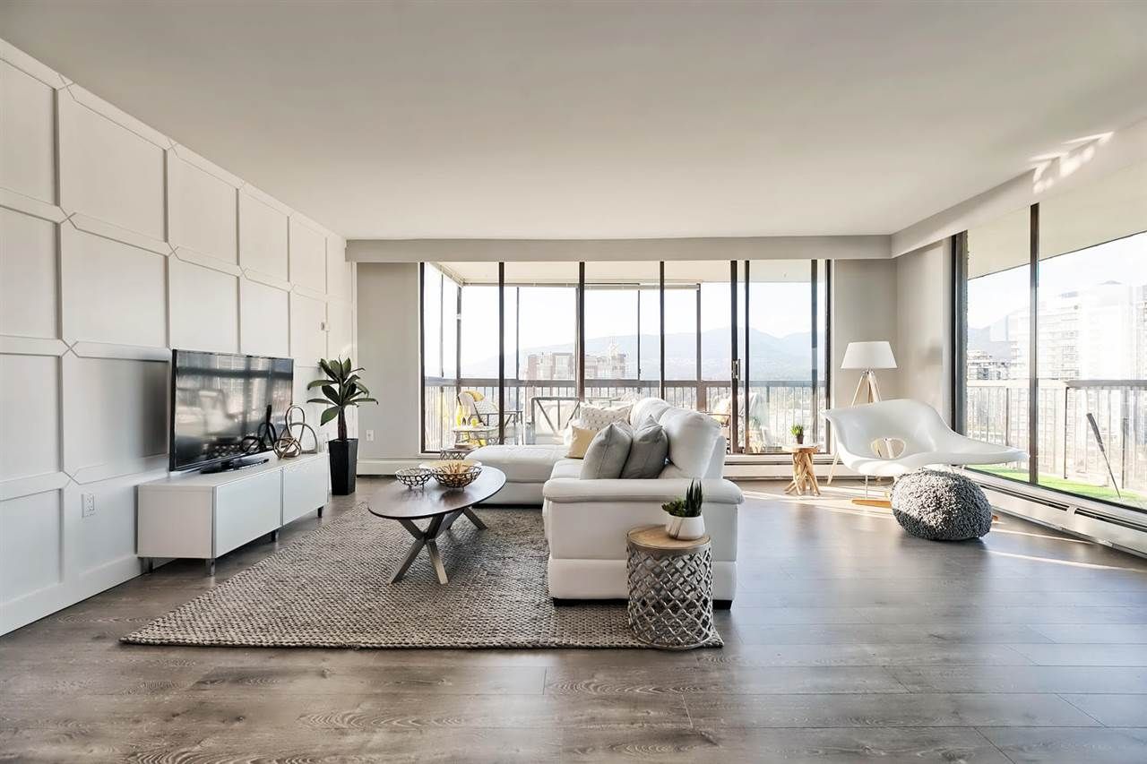 Floor to ceiling windows offer a stunning 180?? views from anywhere in the living room.