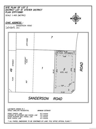 Photo 1: Lot 2 Sanderson Rd in Ladysmith: Du Ladysmith Land for sale (Duncan)  : MLS®# 927552