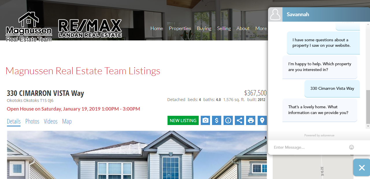 Chat Live with a Remax Realtor on our Website 
