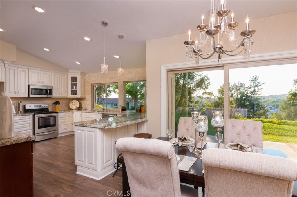 Gourmet Kitchen and dining room with beautiful panoramic views