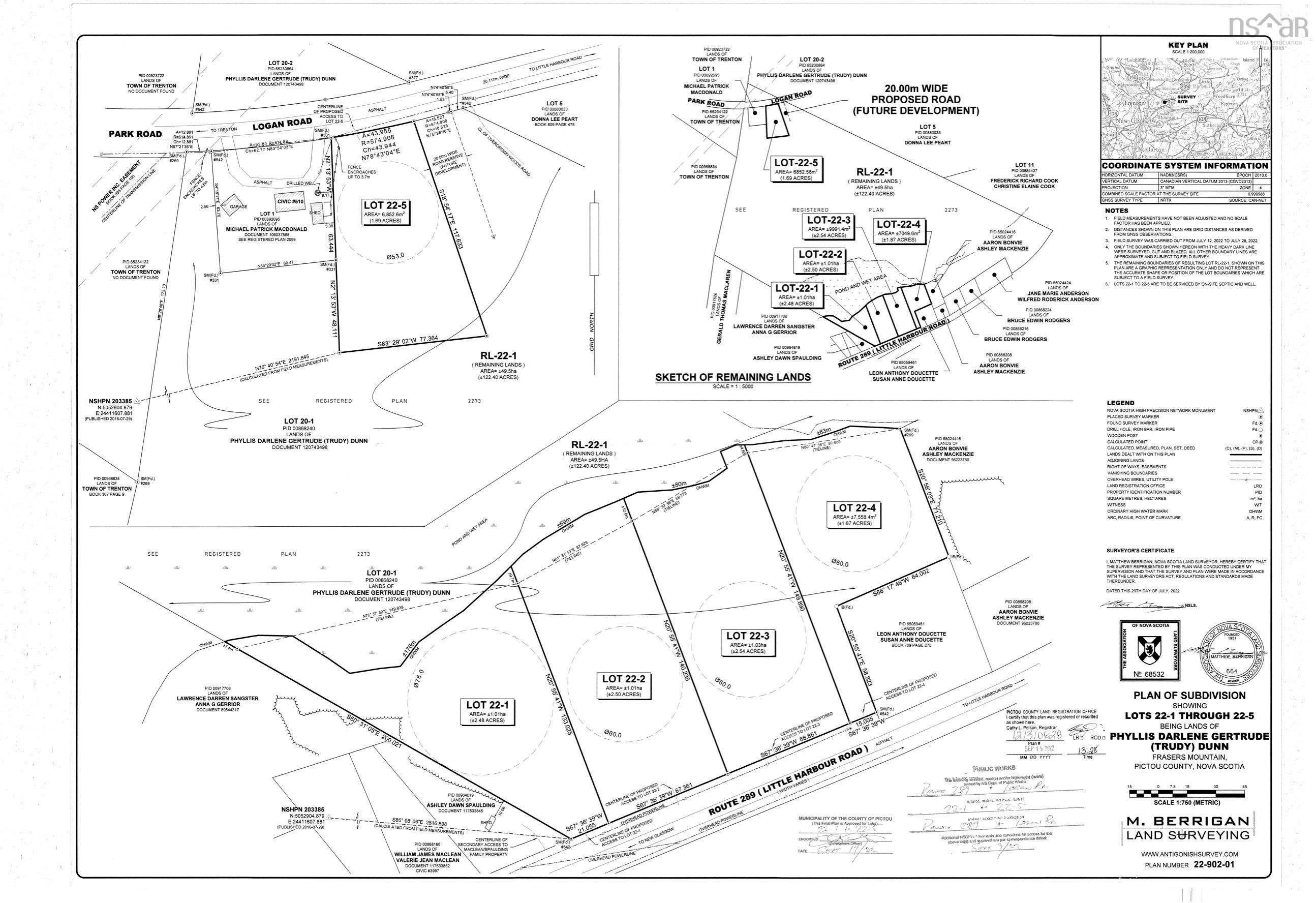 Main Photo: lot 22-1 little Harbour Road in Little Harbour: 108-Rural Pictou County Vacant Land for sale (Northern Region)  : MLS®# 202224607