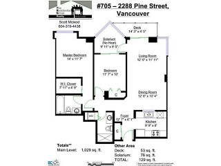 Photo 17: 705 2288 PINE Street in Vancouver: Fairview VW Condo for sale in "THE FAIRVIEW" (Vancouver West)  : MLS®# V1142280
