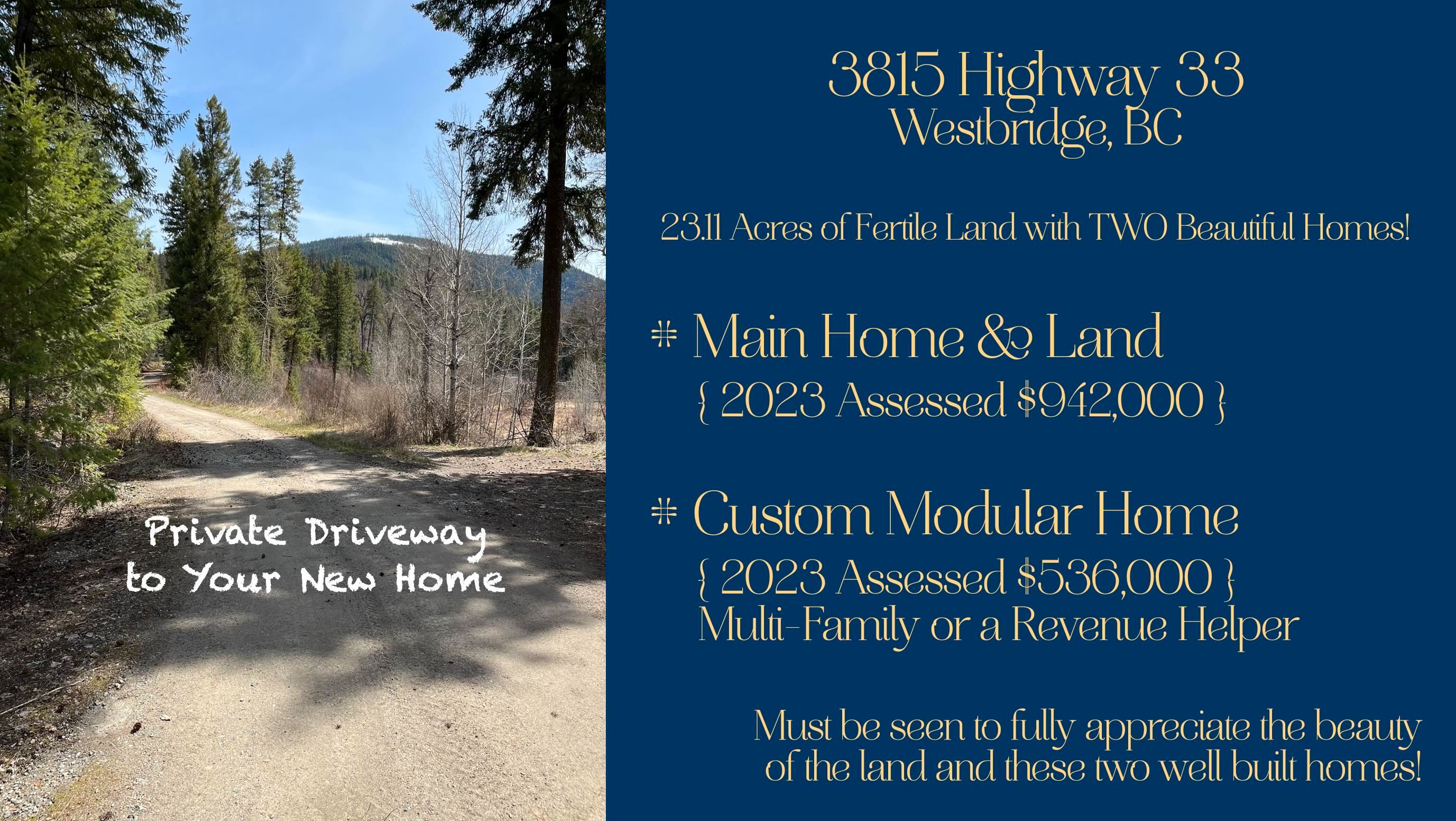 Main Photo: 3815 HIGHWAY 33 in No City Value: Out of Town House for sale : MLS®# R2779629